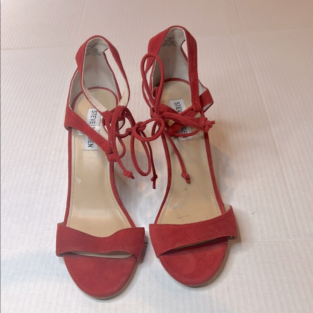 Steve Madden Red Hot Heels Ankle Strap Lace-Up